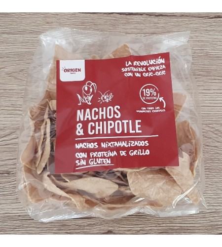 Nachos con harina de grillo sabor chipotle - Totopos